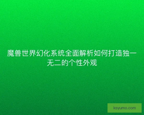 魔兽世界幻化系统全面解析如何打造独一无二的个性外观